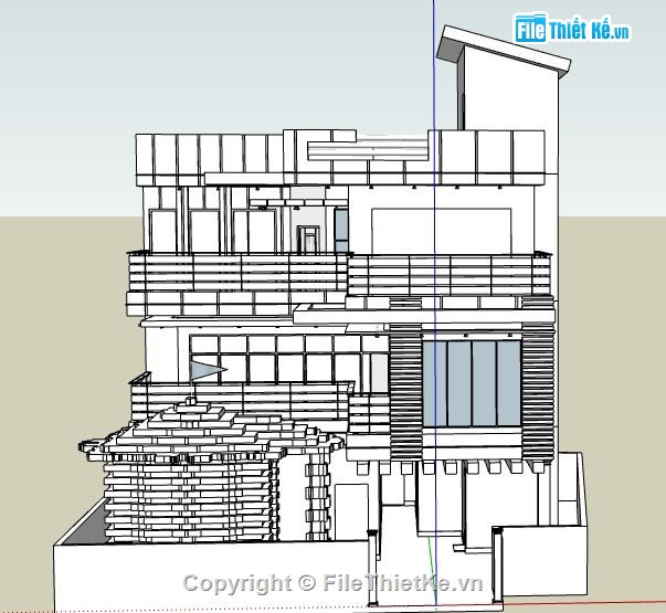 Biệt thự 3 tầng,file su biệt thự 3 tầng,sketchup biệt thự 3 tầng,file sketchup biệt thự 3 tầng