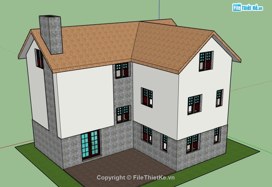 Biệt thự 3 tầng,model su biệt thự 3 tầng,biệt thự 3 tầng file su,sketchup biệt thự 3 tầng,biệt thự 3 tầng file sketchup