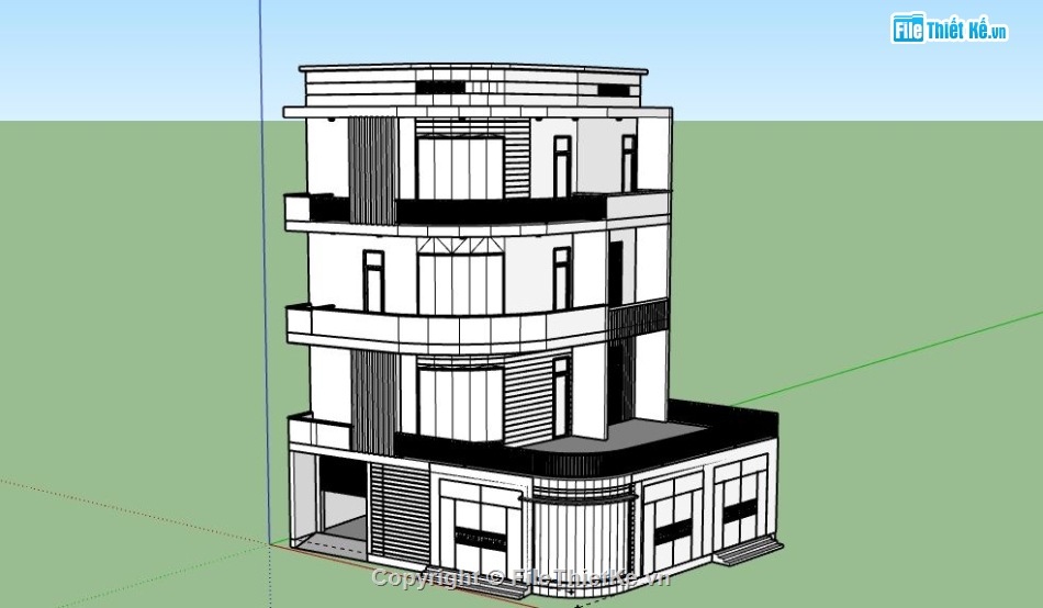 Biệt thự 3 tầng,model su biệt thự 3 tầng,biệt thự 3 tầng sketchup,file sketchup biệt thự 3 tầng,biệt thự 3 tầng model su