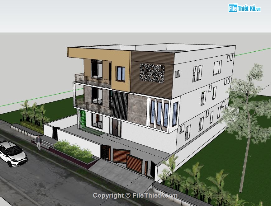 Biệt thự 3 tầng,model su biệt thự 3 tầng,biệt thự 3 tầng file su,file sketchup biệt thự 3 tầng,biệt thự 3 tầng model su