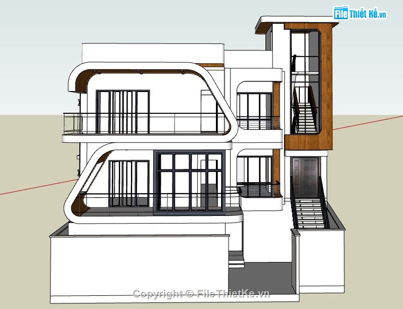 Biệt thự 3 tầng,file sketchup biệt thự 3 tầng,model su biệt thự 3 tầng,sketchup biệt thự 3 tầng