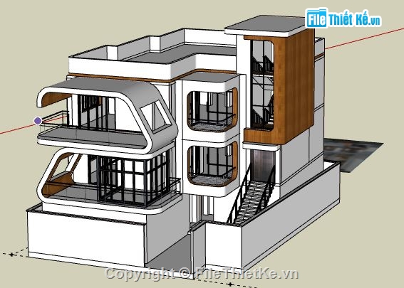 Biệt thự 3 tầng,file sketchup biệt thự 3 tầng,model su biệt thự 3 tầng,sketchup biệt thự 3 tầng