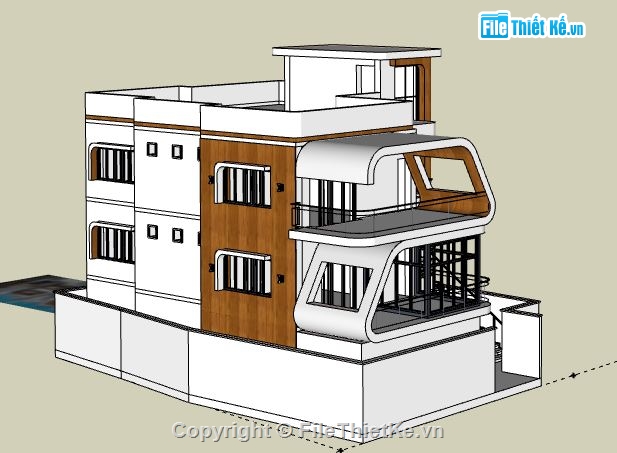 Biệt thự 3 tầng,file sketchup biệt thự 3 tầng,model su biệt thự 3 tầng,sketchup biệt thự 3 tầng