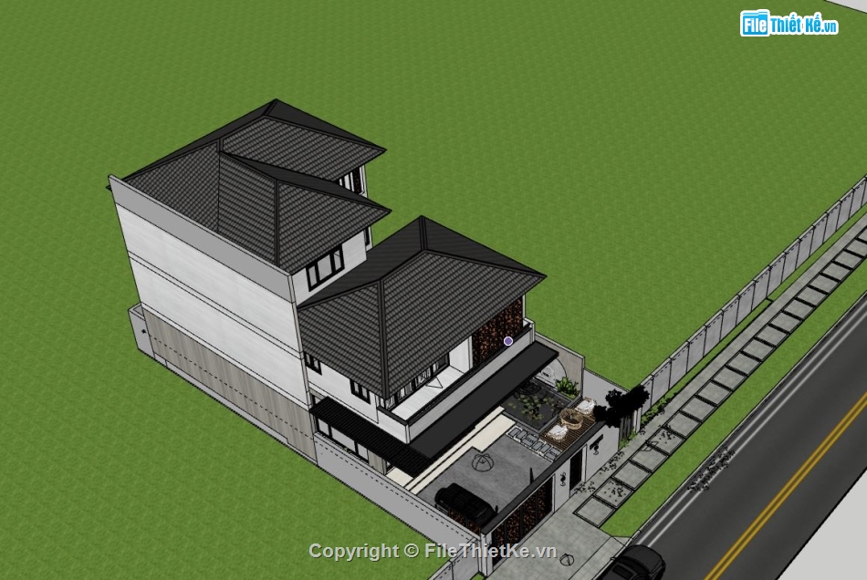 Biệt thự 3 tầng,model su biệt thự 3 tầng,file su biệt thự 3 tầng