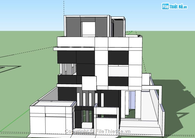 Biệt thự 3 tầng,model su biệt thự 3 tầng,file su biệt thự 3 tầng,biệt thự 3 tầng sketchup,file sketchup biệt thự 3 tầng