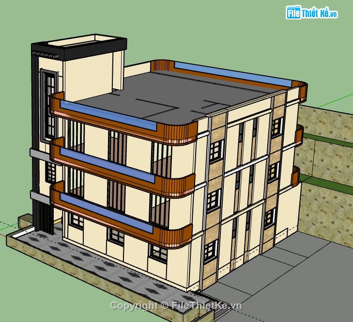 Biệt thự 3 tầng,Biệt thự 3 tầng hiện đại,model su biệt thự 3 tầng,biệt thự 3 tầng sketchup,file su biệt thự 3 tầng