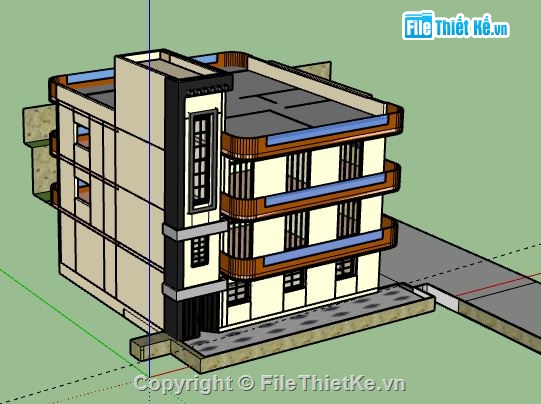 Biệt thự 3 tầng,Biệt thự 3 tầng hiện đại,model su biệt thự 3 tầng,biệt thự 3 tầng sketchup,file su biệt thự 3 tầng