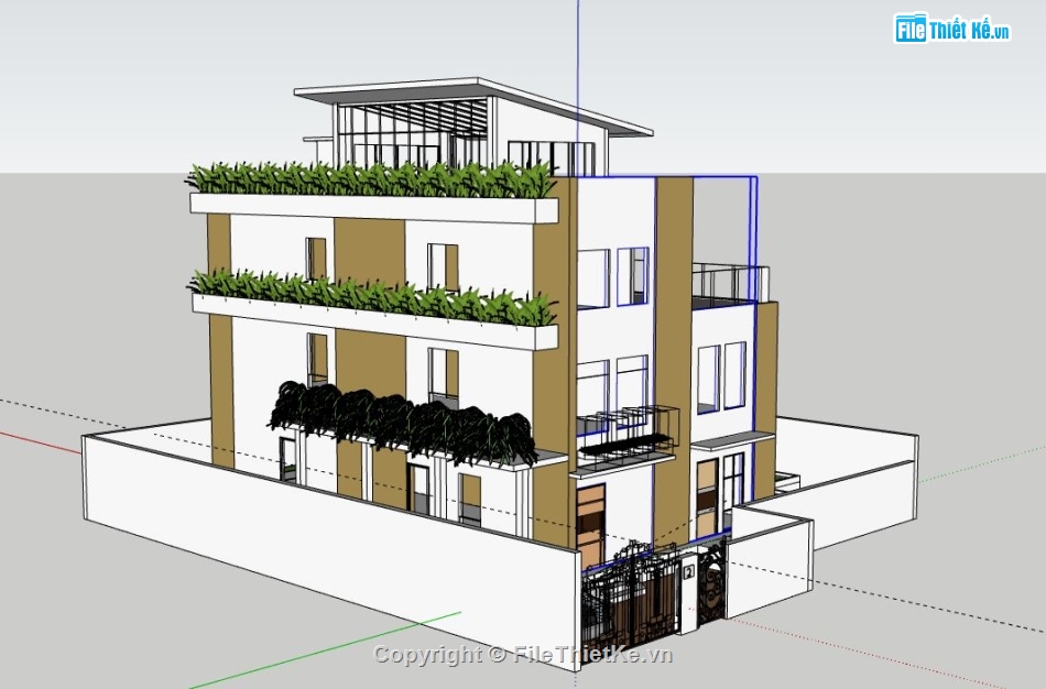 Biệt thự 3 tầng,model su biệt thự 3 tầng,biệt thự 3 tầng file su