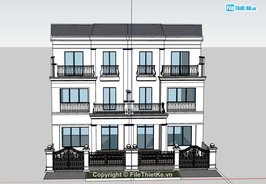 Biệt thự 3 tầng,model su biệt thự 3 tầng,file sketchup biệt thự 3 tầng,sketchup biệt thự 3 tầng,biệt thự 3 tầng file su