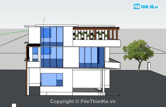 Biệt thự 3 tầng,model su biệt thự 3 tầng,biệt thự 3 tầng sketchup,sketchup biệt thự 3 tầng