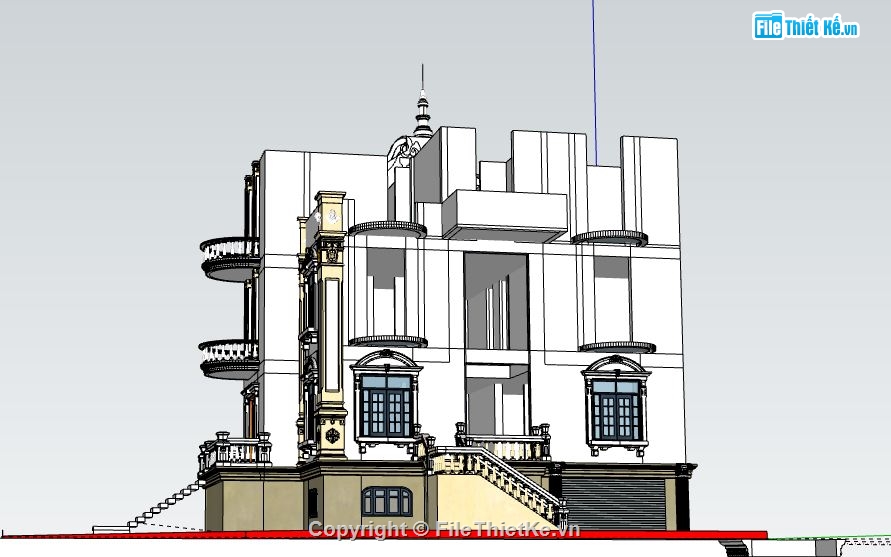 Biệt thự 3 tầng,model su biệt thự 3 tầng,biệt thự 3 tầng file su,file sketchup biệt thự 3 tầng,biệt thự 3 tầng model su