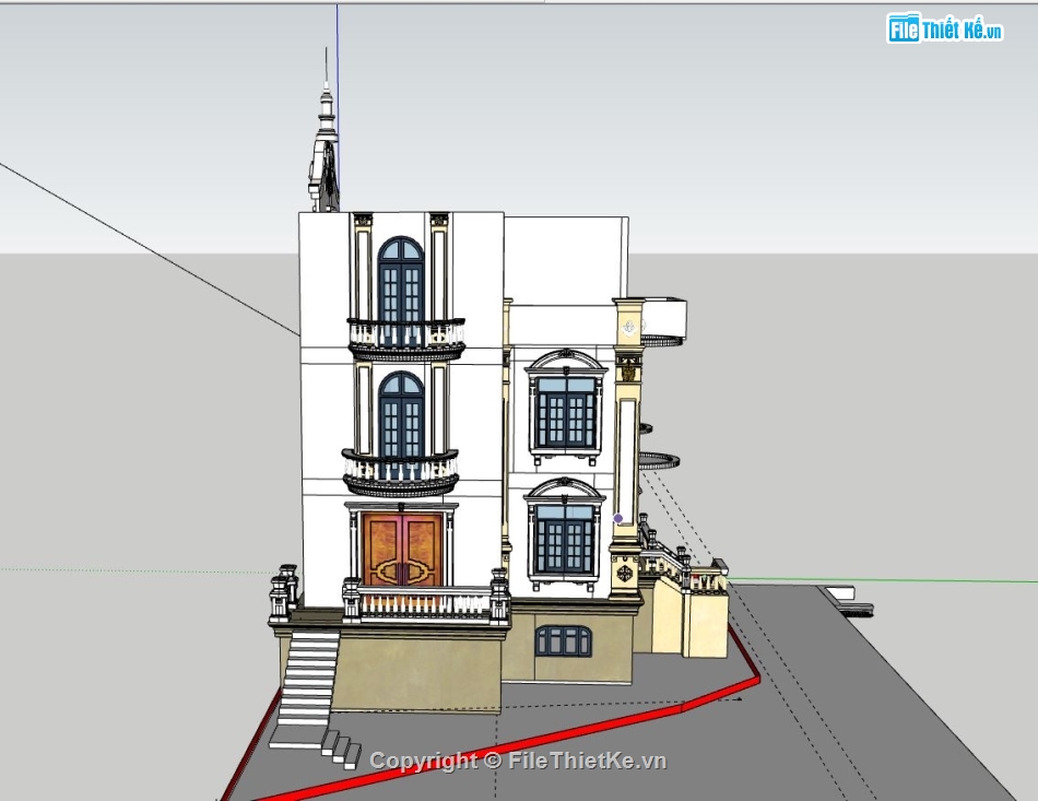 Biệt thự 3 tầng,model su biệt thự 3 tầng,biệt thự 3 tầng file su,file sketchup biệt thự 3 tầng,biệt thự 3 tầng model su