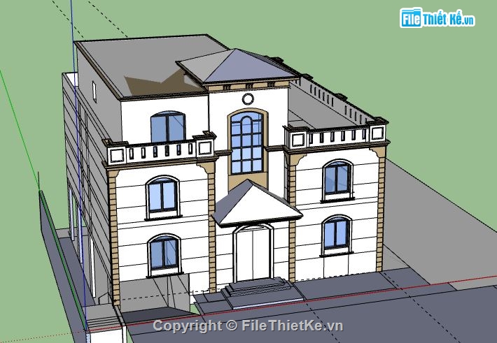 Biệt thự 3 tầng,model su biệt thự 3 tầng,file su biệt thự 3 tầng,biệt thự 3 tầng model su,file sketchup biệt thự 3 tầng