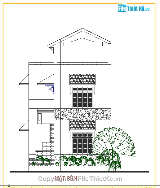 Bản vẽ Cad Biệt thự 3 tầng,biệt thự hiện đại,mẫu biệt thự,biệt thự gia đình