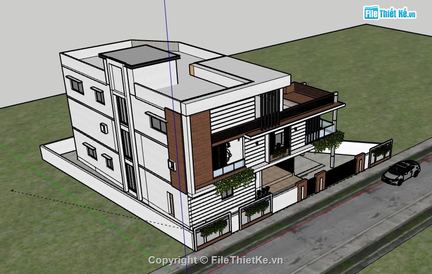 Biệt thự 3 tầng,Biệt thự 3 tầng file sketchup,file su biệt thự 3 tầng,biệt thự 3 tầng file su,file sketchup biệt thự 3 tầng