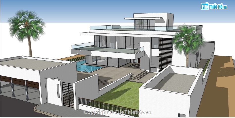 su biệt thự,model su biệt thự,sketchup biệt thự