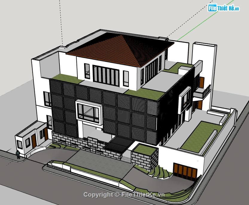 Biệt thự 3 tầng,model su biệt thự 3 tầng,biệt thự 3 tầng file sketchup,file sketchup biệt thự 3 tầng,biệt thự 3 tầng sketchup