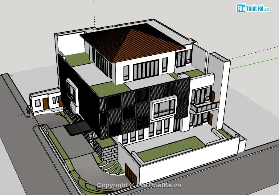 Biệt thự 3 tầng,model su biệt thự 3 tầng,biệt thự 3 tầng file sketchup,file sketchup biệt thự 3 tầng,biệt thự 3 tầng sketchup