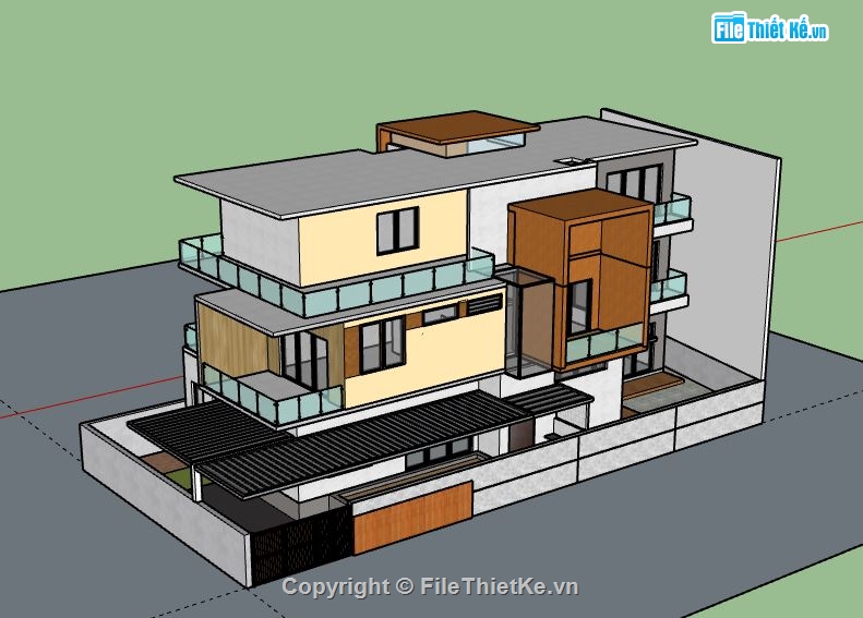 Biệt thự 3 tầng,model su biệt thự 3 tầng,file sketchup biệt thự 3 tầng,biệt thự 3 tầng model su,file su biệt thự 3 tầng