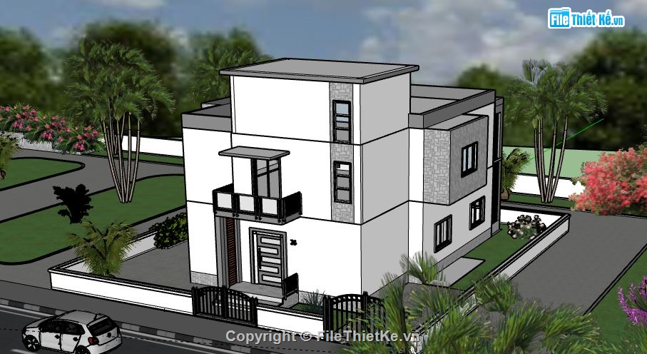 Biệt thự 3 tầng,model su biệt thự 3 tầng,biệt thự 3 tầng file su,sketchup biệt thự 3 tầng,biệt thự 3 tầng file sketchup