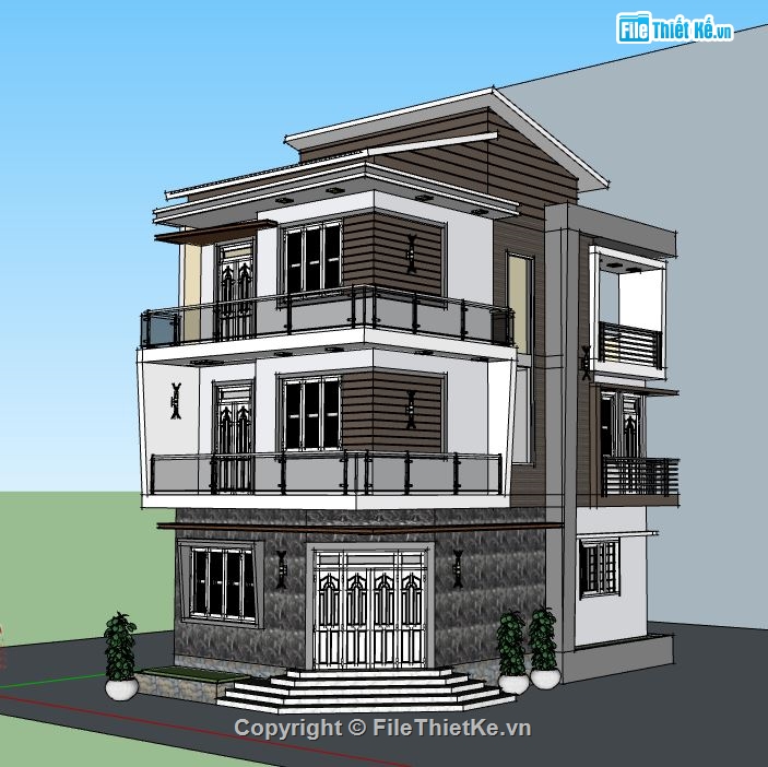 file su biệt thự,sketchup biệt thự,model su biệt thự