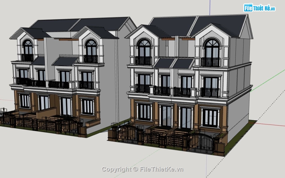 Biệt thự 3 tầng,model su biệt thự 3 tầng,biệt thự 3 tầng model su,sketchup biệt thự 3 tầng