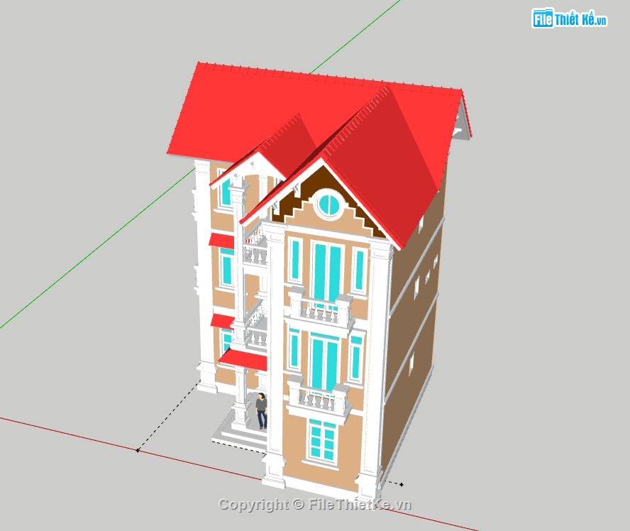 Biệt thự 3 tầng,model su biệt thự 3 tầng,biệt thự 3 tầng file sketchup,file sketchup biệt thự 3 tầng,biệt thự 3 tầng đẹp