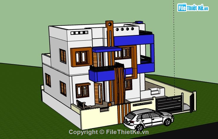 Biệt thự 3 tầng,model su biệt thự 3 tầng,sketchup biệt thự 3 tầng,file sketchup biệt thự 3 tầng