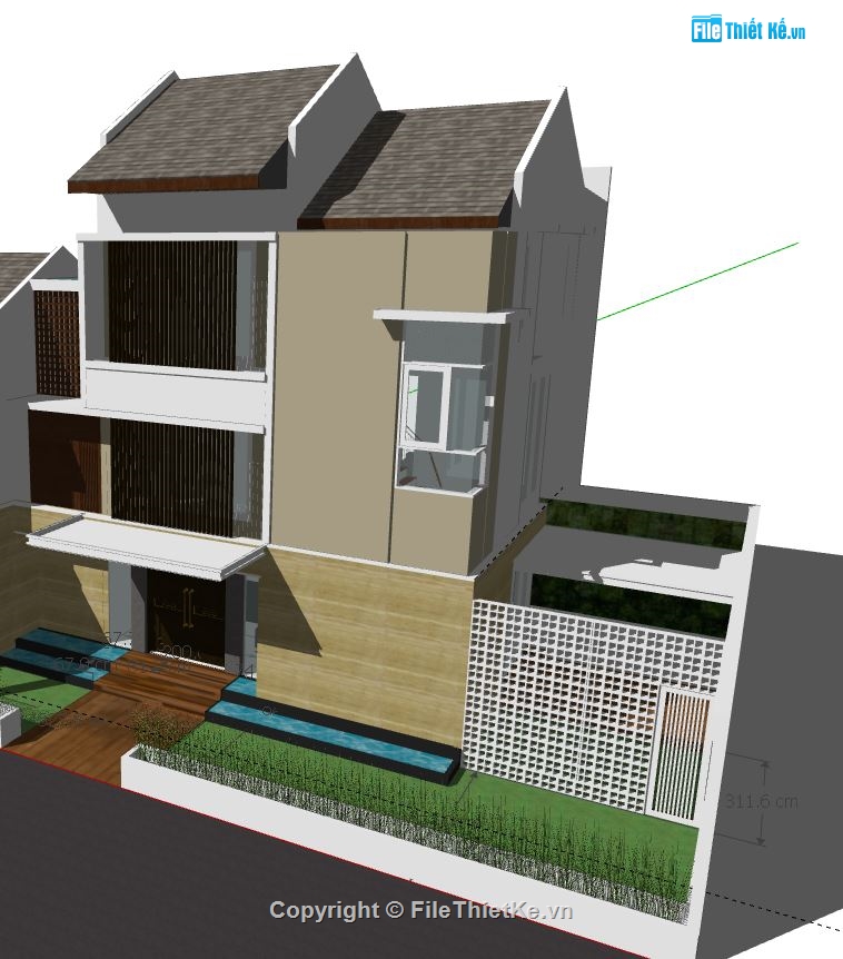 Biệt thự 3 tầng,model su biệt thự 3 tầng,biệt thự 3 tầng file su,file sketchup biệt thự 3 tầng,biệt thự 3 tầng sketchup