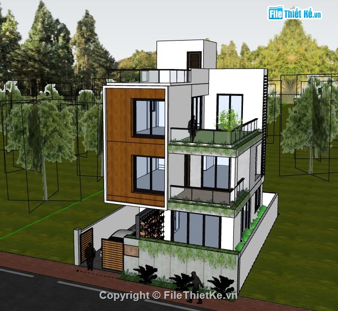 Biệt thự 3 tầng,model su biệt thự 3 tầng,file su biệt thự 3 tầng,biệt thự 3 tầng file su,sketchup biệt thự 3 tầng