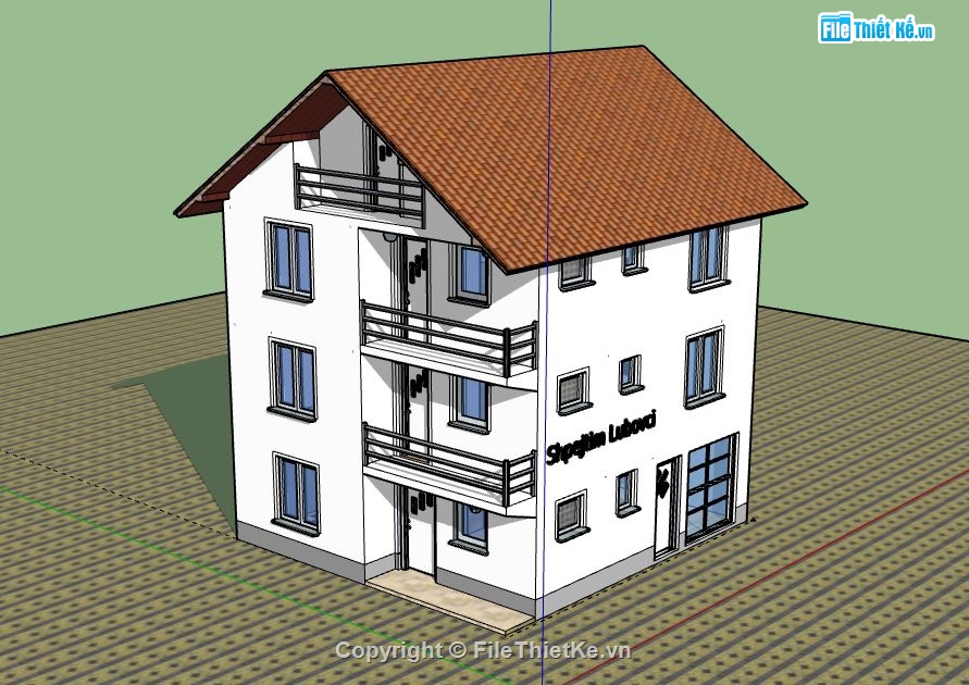 Biệt thự 3 tầng,model su biệt thự 3 tầng,biệt thự 3 tầng file su,file sketchup biệt thự 3 tầng,biệt thự 3 tầng sketchup