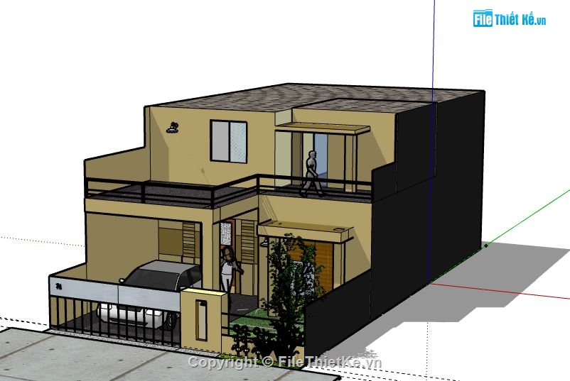 Biệt thự 3 tầng,model su biệt thự 3 tầng,biệt thự 3 tầng sketchup