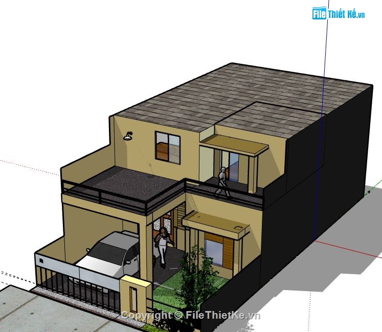Biệt thự 3 tầng,model su biệt thự 3 tầng,biệt thự 3 tầng sketchup