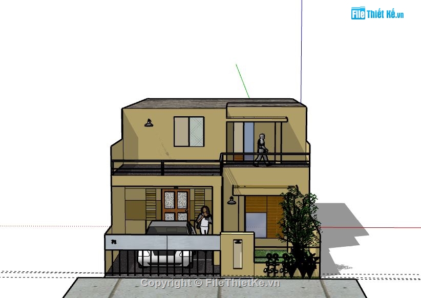 Biệt thự 3 tầng,model su biệt thự 3 tầng,biệt thự 3 tầng sketchup