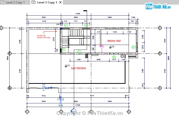 thiết kế biệt thự,biệt thự 3 tầng,revit biệt thự 3 tầng 8x13.5m,kiến trúc nhà phố 3 tầng,kêt cấu biệt thự,revit nhà 3 tầng