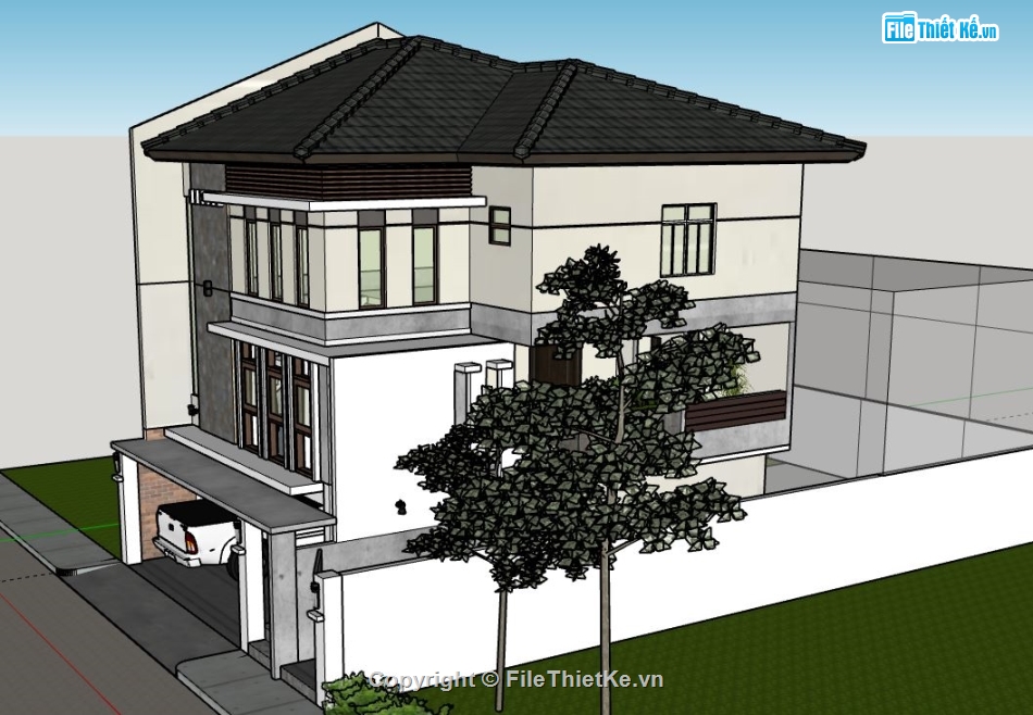 Biệt thự 3 tầng,model su biệt thự 3 tầng,biệt thự 3 tầng sketchup,sketchup biệt thự 3 tầng,biệt thự 3 tầng file su