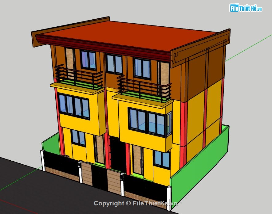 Biệt thự 3 tầng,model su biệt thự 3 tầng,biệt thự 3 tầng file su,file sketchup biệt thự 3 tầng,biệt thự 3 tầng sketchup