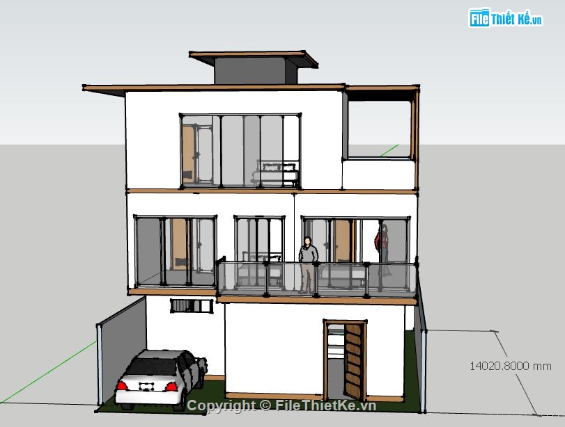 Biệt thự 3 tầng,model su biệt thự 3 tầng,biệt thự 3 tầng file sketchup