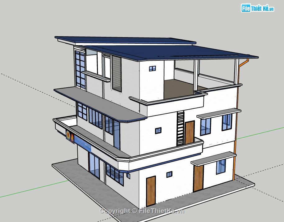 Biệt thự 3 tầng,model su biệt thự 3 tầng,file su biệt thự 3 tầng,biệt thự 3 tầng sketchup,sketchup biệt thự 3 tầng