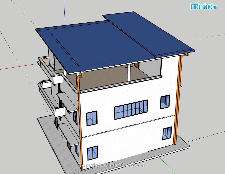 Biệt thự 3 tầng,model su biệt thự 3 tầng,file su biệt thự 3 tầng,biệt thự 3 tầng sketchup,sketchup biệt thự 3 tầng