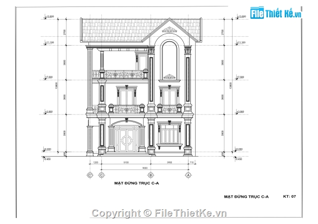 biệt thự 3 tầng,3 tầng 9x12.08m,bản vẽ biệt thự 3 tầng,full biệt thự,biệt thự phố