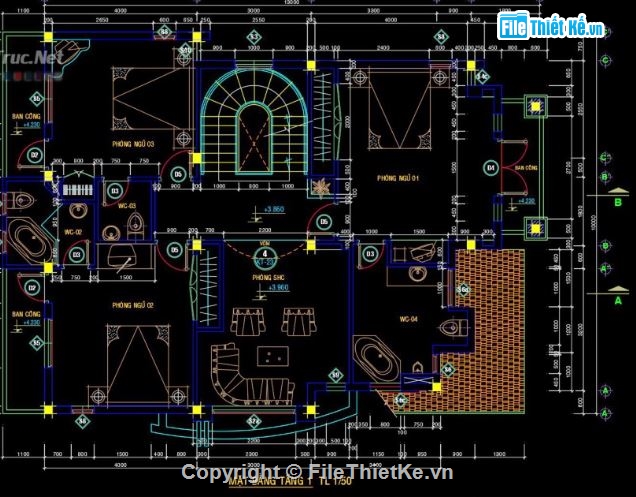 Biệt thự,biệt thự 3 tầng,file kiến trúc biệt thự 3 tầng,mẫu biệt thự 3 tầng