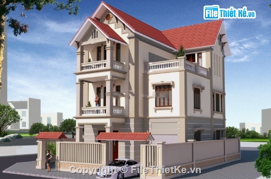 Biệt thự 3 tầng,biệt thự 3 tầng file cad,cad biệt thự 3 tầng