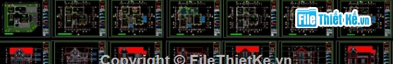 Biệt thự 3 tầng,biệt thự 3 tầng file cad,cad biệt thự 3 tầng