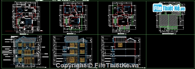 biệt thự 3 tầng diện tích 8.4x9.5,biệt thự 3 tầng 8.4x9.5,bản vẽ biệt thự diện tích 8.4x9.5,bản vẽ biệt thự 3 tầng