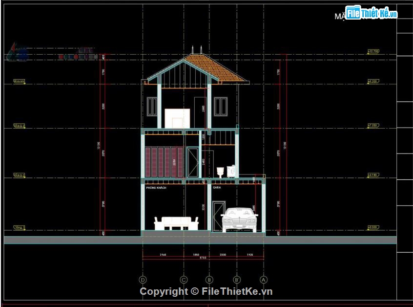 Biệt thự,file cad biệt thự 3 tầng,mẫu biệt thự 3 tầng
