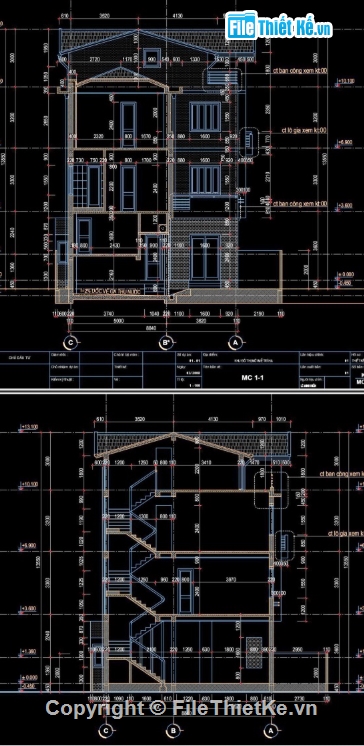 Biệt thự 3 tầng,cad biệt thự 3 tầng,file cad biệt thự 3 tầng,biệt thự 3 tầng cad