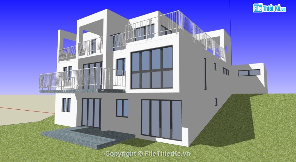 file su biệt thự,sketchup biệt thự,model su biệt thự