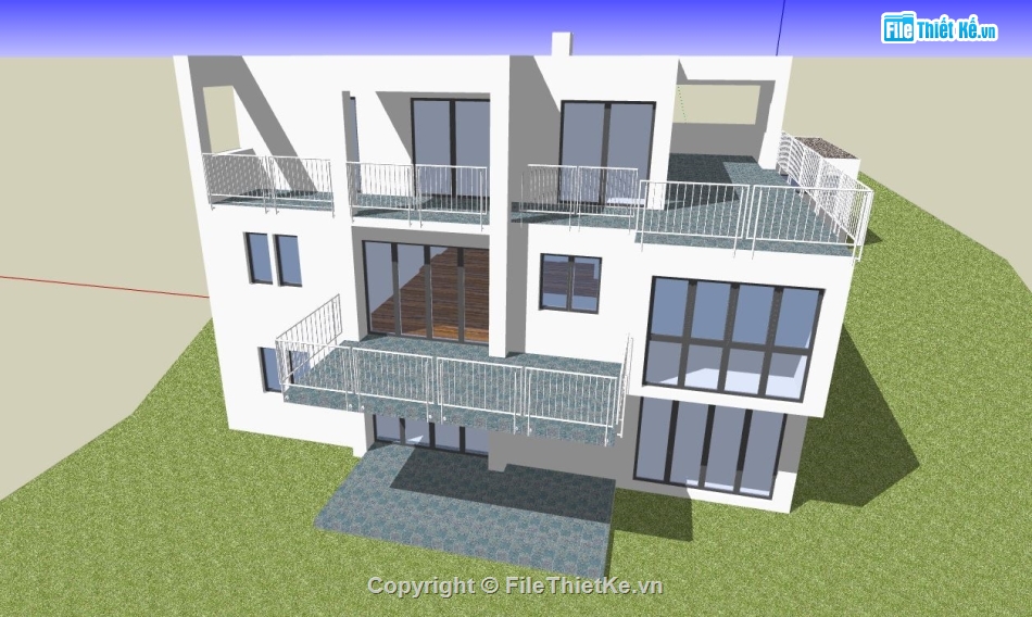 file su biệt thự,sketchup biệt thự,model su biệt thự