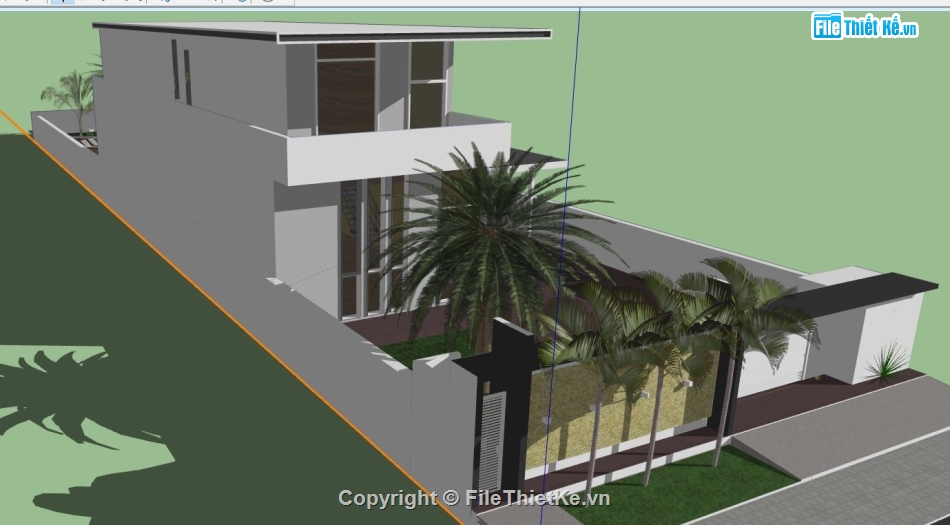 Biệt thự  3 tầng su,file sketchup biệt thự 3 tầng,file su biệt thự 3 tầng